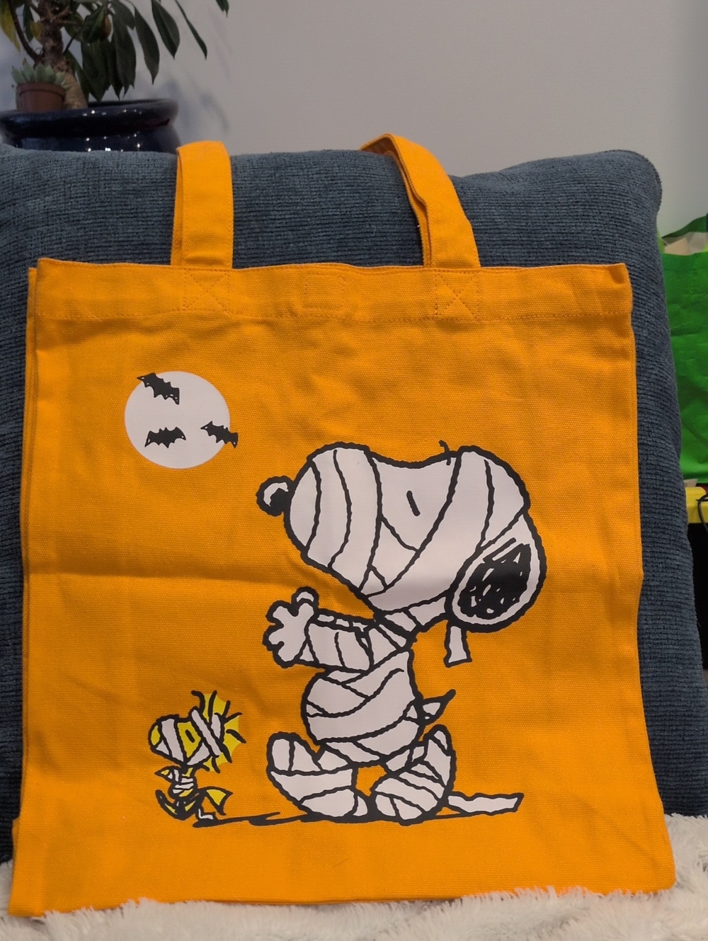 Halloween Tote Bag with Snoopy Mummy Design